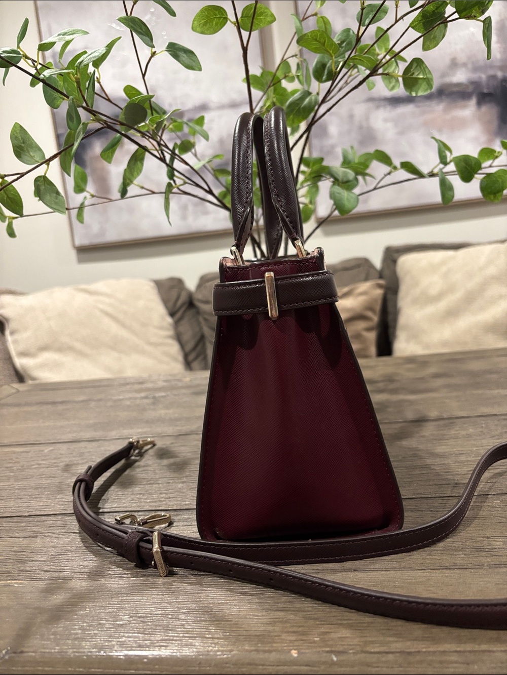 kate spade Pink and Burgundy Two-Tone Satchel - Picture 3 of 8